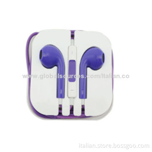 Colorful In-ear Earphones for iPhone 5/5S/5C with Volume Control and Mic